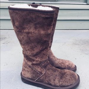 UGG Boots Tall Suede Brown Size 6